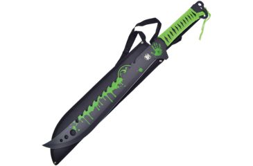 Image of Frost Tac Xtreme Machete Fixed Blade Knife, 16.25in, Stainless Steel, Standard Edge, Sawback, Black Synthetic Handle FTR2632GR