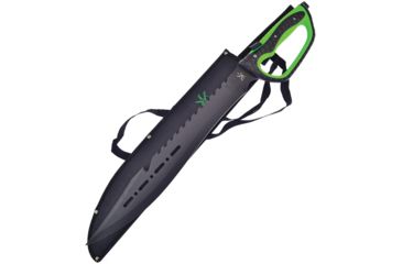 Image of Frost Tac Xtreme Machete Fixed Blade Knife, 17.5in, Stainless Steel, Standard Edge, Sawback, Black FTX068GR