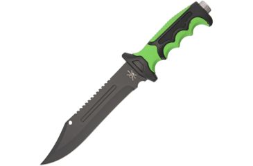 Image of Frost Tac Xtreme Zombie Fixed Blade Knife, 7.5in, Clip Point with Blood Groove, Black, Small Serrations, Composition Handle FTA056GRB