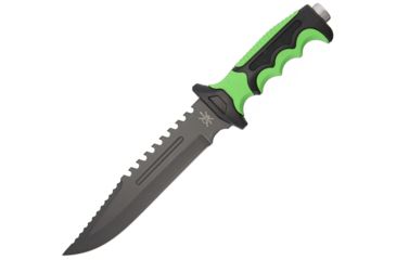 Image of Frost Tac Xtreme Zombie Fixed Blade Knife, 7.5in, Clip Point with Blood Groove, Large Serrations, Black, Composition Handle FTA057GRB