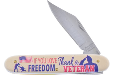 Image of Frost Thank a Vet Folder Novelty Folding Knife, Ivory POM handle, N-224