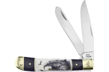 Image of Frost Trapper Folding Knife, Buffalo horn and white smooth bone handle with eag, SW-108BHSB/E