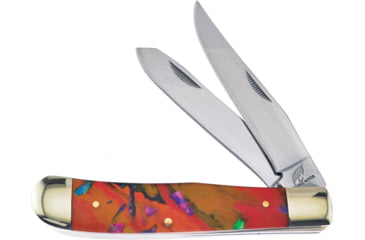 Image of Frost Trapper Multi Color Folding Knife, 4.25in Closed, Mirror Stainless Clip/Spey Blades, Multi Resin Handle, OC-108MC