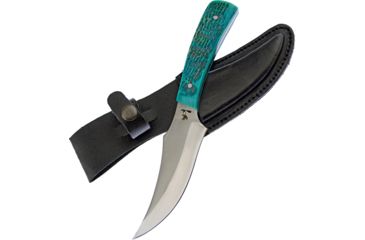 Image of Frost Whitetail Deer Slayer Green Fixed Blade Knife, 3.75in, Green, Pick Bone Handle FWT542GPB