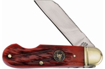 Image of Frost Wild Turkey Folder Red Bone Folding Knife,2in,Wharncliffe,Red,Pick Bone Handle FWTC581RPB
