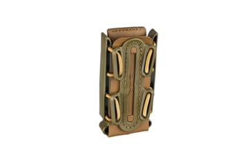 Image of G-Code Pistol Soft Shell Scorpion Tall Mag Carrier w/ Cobra Paddle, Ambidextrious, OD Green Frame/Tan Shell, Tall, SS-P1-COBRA-GNTN