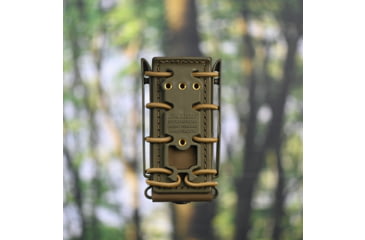 Image of G-Code Pistol Soft Shell Scorpion Tall Mag Carrier w/ P1/P2/P3 Molle and Belt Mounts, Ambidextrious, OD Green Frame/Tan Shell, Tall, SS-P1-123-GNTN