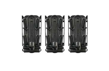 Image of G-Code Pistop Soft Shell Scorpion Tall Mag Carrier w/ P1/P2/P3 Molle and Belt Mounts, Pack of 3, Ambidextrious, Black Frame/Black Shell, Tall, SS-P1-3PK-123-BKBK
