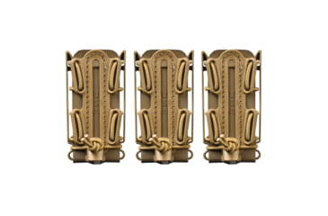 Image of G-Code Pistop Soft Shell Scorpion Tall Mag Carrier w/ P1/P2/P3 Molle and Belt Mounts, Pack of 3, Ambidextrious, Tan Frame/Tan Shell, Tall, SS-P1-3PK-123-TNTN