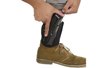 Image of Galco Ankle Glove Holster - Right Hand, Black, Thumb Break Retention Strap, Taurus 327/605/94 AG118B