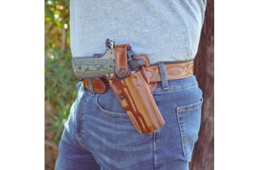 Image of Galco APO Strongside/Crossdraw Belt Holster, Colt 5in 1911, Right, Tan, APO212R