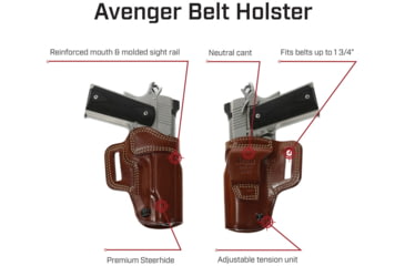 Image of Galco Avenger Belt Holster, Left Hand, Sarsilmaz SAR9, Springfield XD 45, Black, AV441B
