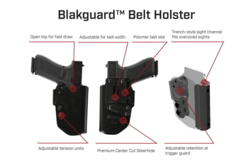 Image of Galco Blakguard Belt Holster, Glock 43, Black, Left, BG801RB