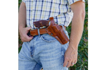 Image of Galco Masterbilt RevSolution Premium Steerhide OWB Belt Holster,Manurhin Mr73 4in, Ruger Security Six 4in, Ruger Service Six 4in, Black