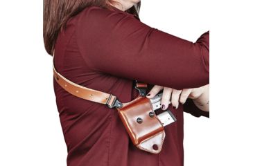 Image of Galco Horizontal Mag Carrier For Shoulder System - Ambidextrous - Tan HCL26