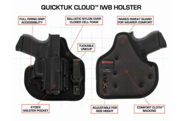 Image of Galco Quicktuk Cloud IWB Leather Holster, Right Hand, Springfield XD-S 3.3in, Black, QTC662B