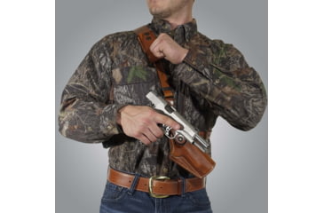 Image of Galco Great Alaskan Shoulder Holster System, Colt SAA 4.75in .357 Magnum/.44 Special/.45 S&amp;W, Ruger Blackhawk .357/.44/.45 4.625in, Ruger Vaquero .357/.44/.45 4.625in, Right, Plain, Tan, GA142