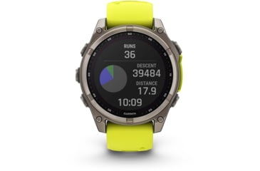 Image of Garmin fenix 8 Sapphire Solar Edition 47mm GPS Watch, Titanium with Amp Yellow/Graphite Silicone, 010-02906-20
