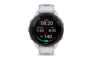 Image of Garmin Forerunner 265S Watch, Black Bezel w/ Whitestone Case and Whitestone/Neo Tropic Silicone Band, 010-02810-04