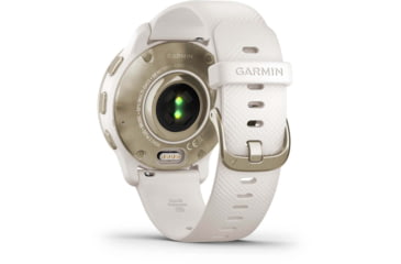 Image of Garmin Venu 2 Plus Fitness Tracker Watch, 43mm Diameter Case, Compatible iPhone/Android, Rechargeable Battery, Corning Gorilla Glass 3 Lens, Stainless Steel Bezel, Silicone Band, Ivory/Cream Gold, 0100249602
