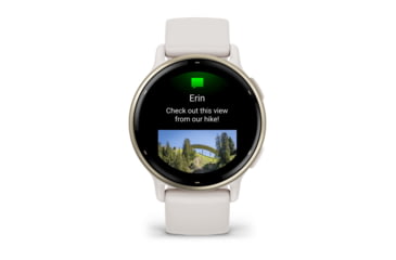 Image of Garmin Vivoactive 5 Watch, Cream Gold Aluminum Bezel w/ Ivory Case and Silicone Band, 010-02862-11
