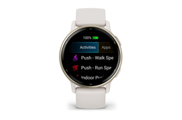 Image of Garmin Vivoactive 5 Watch, Cream Gold Aluminum Bezel w/ Ivory Case and Silicone Band, 010-02862-11