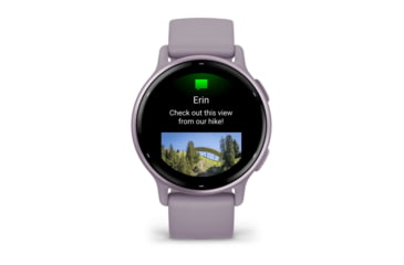 Image of Garmin Vivoactive 5 Watch, Metallic Orchid Aluminum Bezel w/ Orchid Case and Silicone Band, 010-02862-13