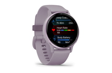 Image of Garmin Vivoactive 5 Watch, Metallic Orchid Aluminum Bezel w/ Orchid Case and Silicone Band, 010-02862-13
