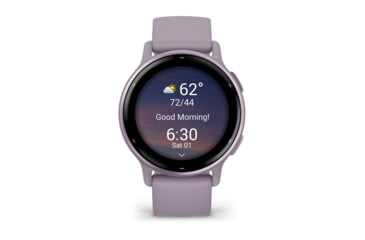 Image of Garmin Vivoactive 5 Watch, Metallic Orchid Aluminum Bezel w/ Orchid Case and Silicone Band, 010-02862-13