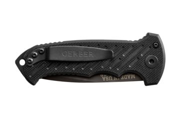 Image of Gerber 06 Auto Automatic Folding Knife, 8.5 in Overall, 3.8 in S30V Fine Edge Tanto Black Oxide Blade, G10 Black Handle, 30-001296