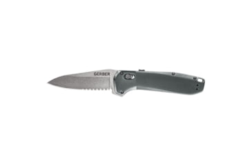 Image of Gerber Highbrow Assist Open Folding Knife, Grey Handle, Serrated Edge