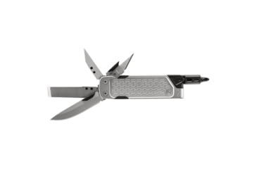 Image of Gerber Lockdown Driver Multi-tool, 2.5in ,Brush Silver Drop Point Blade, Silver Aluminum Handle, 31-003569