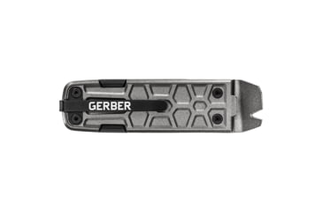 Image of Gerber Lockdown Pry Multi-tool, 2.5in, Matte Black Drop Point Blade, Silver Aluminum Handle, 30-001593