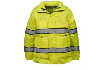 Image of Gerber Outerwear Medix 3-in-1 Parka Silver Trim with Black Edge Ansi 107 Class 3, Lime, XSR 70ML XSR