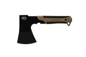 Image of Gerber Pack Hatchet, 3.5in, Black Steel Blade, Rubber Coyote Brown Handle 31-003485