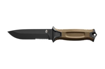 Image of Gerber StrongArm Fixed Blade Knife, Coyote, Serrated, Coyote 30-001059, EDEMO1