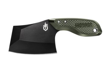 Image of Gerber Tri-Tip Fixed Blade Knife, 7CR17MOV Steel, Cleaver, Green, 30-001694