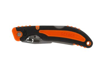 Image of Gerber Vital Pocket Knife, Black/Orange Handle,6 Replacement Blades GE31-002736