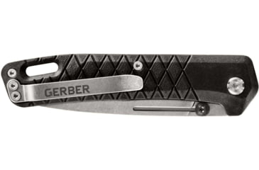 Image of Gerber Zilch Folding Knife, Stonewashed Plain Blade, Black Handle, 31-004064