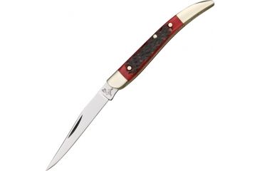 Image of German Bull Small Toothpick Folding Knife,Long Clip Blade, Red Pick Bone Handle GB104RPB