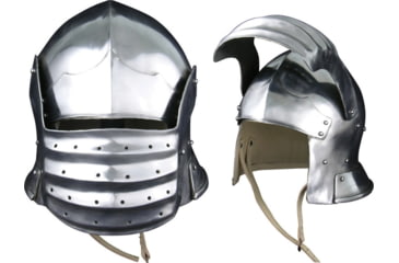 Image of Get Dressed For Battle Bellows Face Sallet, Wearable 14 Gauge Steel Helmet With Liner, AB0344