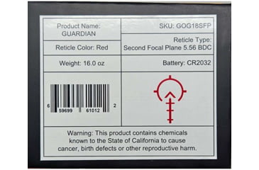 Image of Gideon Optics Guardian 1-8x24mm LPVO 30mm Tube Rifle Scope, Second Focal Plane, Glass-Etched Reticle, Black, GOG18SFP