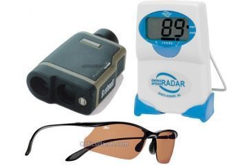 Image of 3-PC Golf Lover Golfing Gift Package - Bushnell PinSeeker 1500 Rangefinder, Bolle Golf Kicker EagleVision2 Lens Sunglasses 10215, Sport Sensors Swing Speed Radar