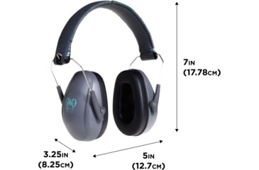 Image of Girls With Guns Assure Low-Profile Earmuffs, 23 dB NRR, ANSI S3.19 &amp; CE EN352-1 Hearing Protection Rated, Gray/Teal/Black, One Size, 2319