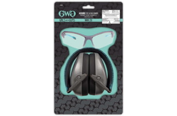 Image of Girls With Guns Assure Protective Safety Glasses &amp; Earmuffs Combo Set, Gray/Teal/Black, One Size, 2388