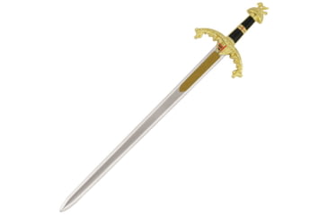 Image of Gladius Richard Letter Opener, 7.5 metal alloy unsharpened blade, Black synthetic and gold finish metal handle, 8