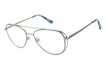 Image of Glamour Editor's Pick GL1024 Bifocal Prescription Eyeglasses - Frame SILVER / TEAL, Size 53/16mm GL102402