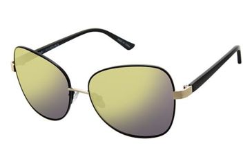 Image of Glamour Editor's Pick GL2006 Sunglasses - Frame Mt Black/Black, Lens Color Soft Gold Flash, Size 56/15mm GL200601