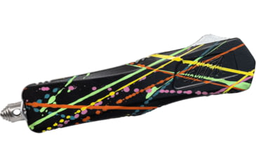 Image of GLFA Smooth Spring Assisted OTF Knife, Smooth Blade, Black Splatter, 7&quot;, GL-KSM-SMT S-BLK