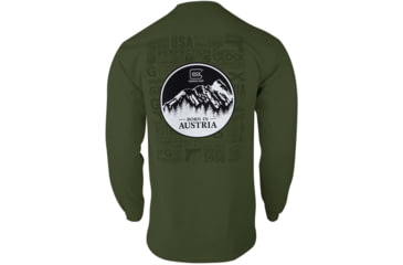 Image of Glock Born In Austria Cotton Long Sleeve Shirt - Mens, Military Green, Small, AP96065